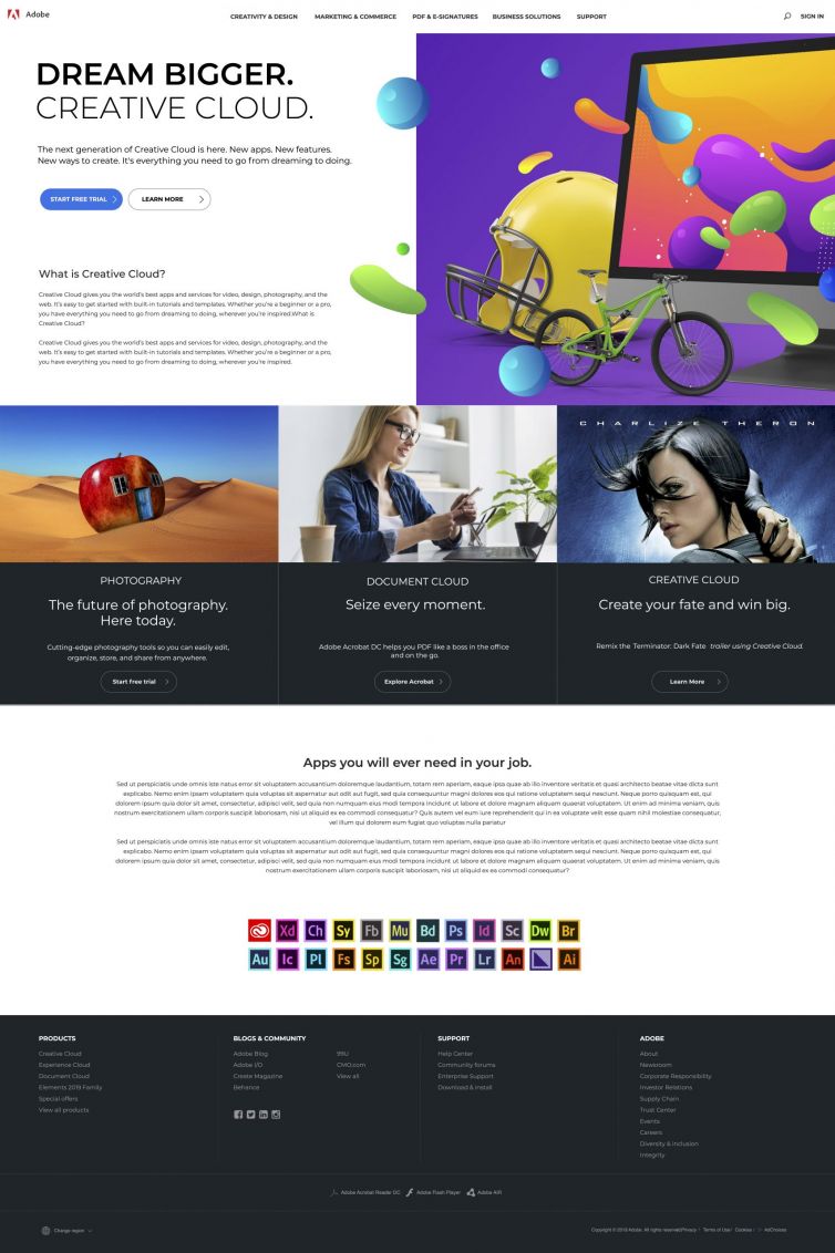 Adobe Website UI Design